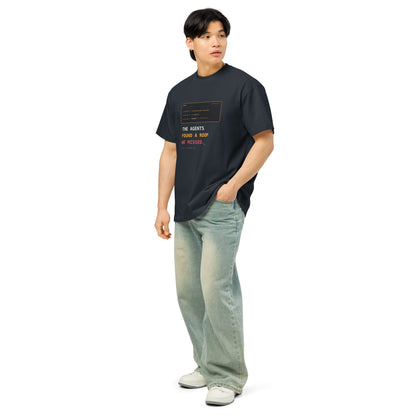 Vintage Black The Agents Found A Room DROP 001 heavyweight T-shirt fabric and garment details
