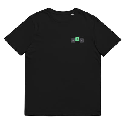 Black Career Path Undefined Rails developer T-shirt with Off By One front chest logo